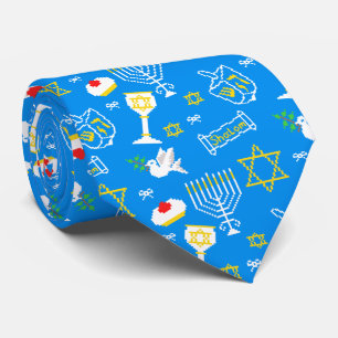 Hanukkah Pattern Neck Tie