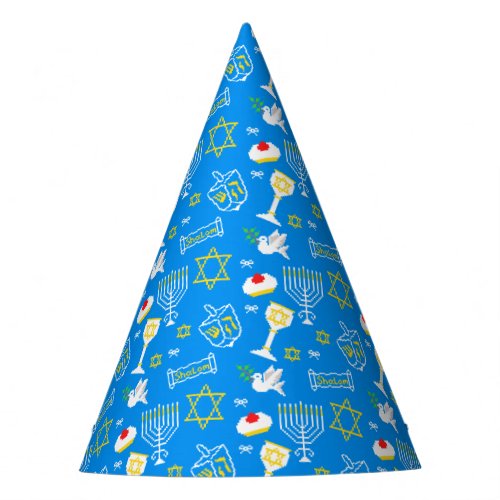 Hanukkah Pattern Party Hat