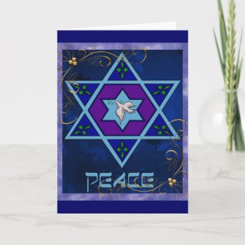 Hanukkah Peace Art Holiday Card by Crazy_Card_Lady at Zazzle