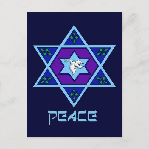 Hanukkah Peace Art Holiday Postcard