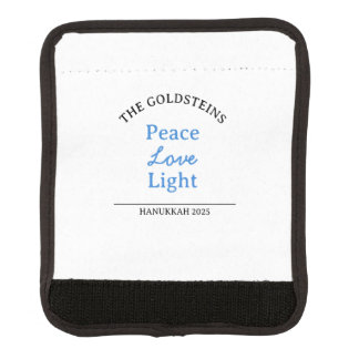 Hanukkah Peace Love Light Blue Sleek Luggage Handle Wrap
