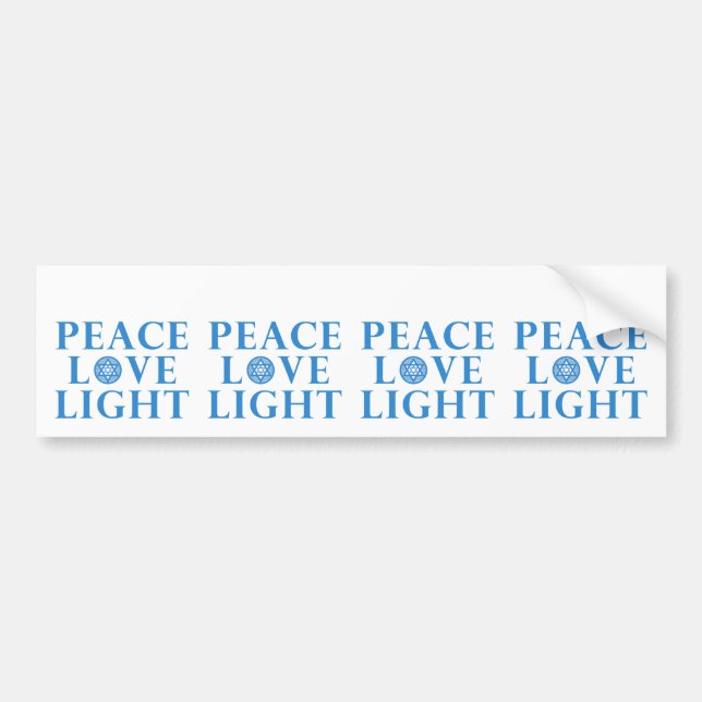 Hanukkah - Peace Love Light Bumper Sticker (Front)