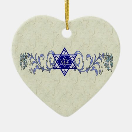 Hanukkah Peace Star Ceramic Ornament