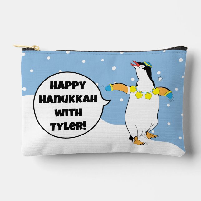 Hanukkah Penguin Says Accessory Pouch (Front)