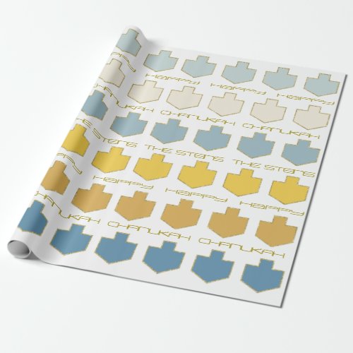 Hanukkah Personalize Giftwrap Dreidel Palette Wrapping Paper