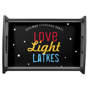 Hanukkah Personalized Love Light Latkes Serving Tray