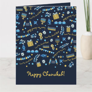 Hanukkah Personalized Menorah Dreidel Card