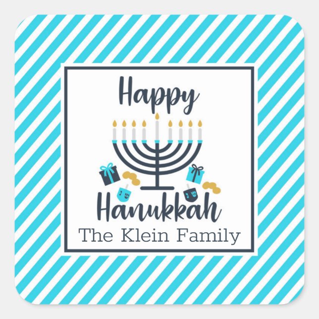 Hanukkah Personalized Sticker (Front)