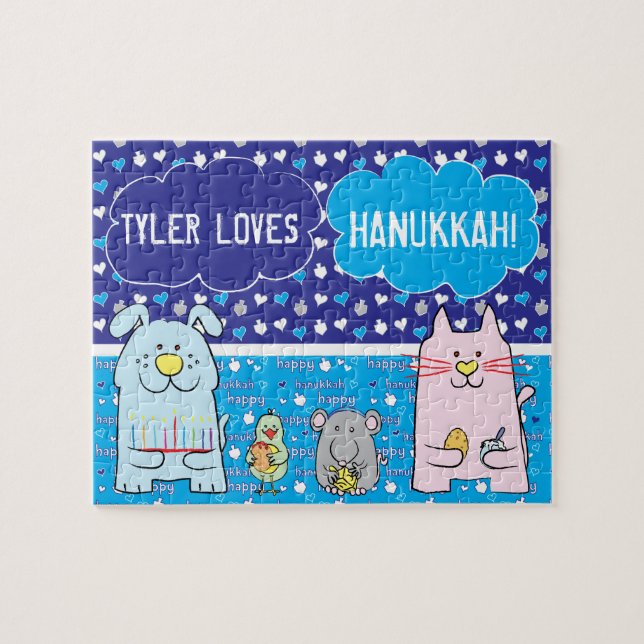 Hanukkah "PETS" Personalized Puzzle (Horizontal)