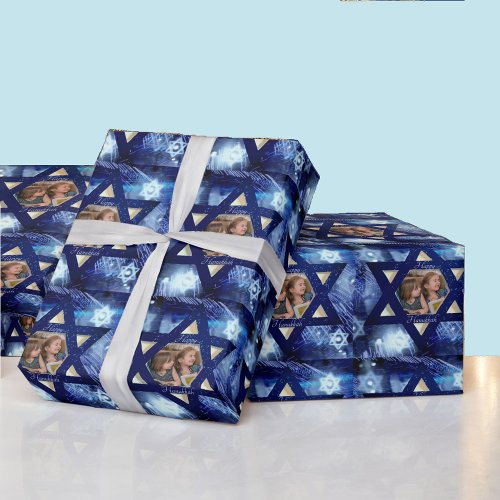 Hanukkah Photo Family Kids Roll Gift Wrapping Paper