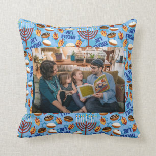 Hanukkah Photo Family Kids Sofa Chair Throw Pillow