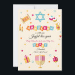 Hanukkah Pregnancy Announcement Holiday Card<br><div class="desc">A delightful Hanukkah pregnancy announcement card with all the elements of Hanukkah, your holiday, and great news! (Design vector created by freepik - www.freepik.com). The card is easy to customize with your wording, font, font color and paper shape options. Not what you're looking for? All our products can be custom...</div>