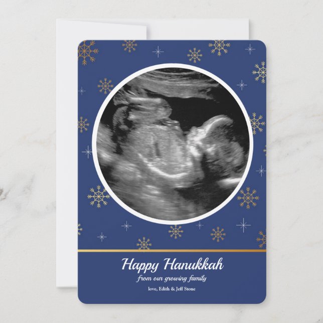 Hanukkah Pregnancy Ultrasound Announcement (Front)