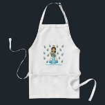 Hanukkah Princess Adult Apron<br><div class="desc">Hanukkah Princess holds a lighted Menorah, has the Star of David on her dress (and earrings) and is surrounded by dreidels! A beautiful princess for the holiday season and a great Hanukkah gift for girls.</div>