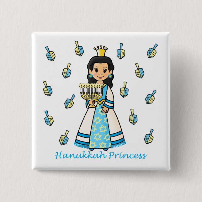 Hanukkah Princess Blank Pinback Button (Front)