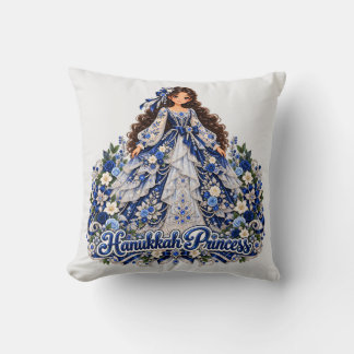 Hanukkah Princess Design  Throw Pillow