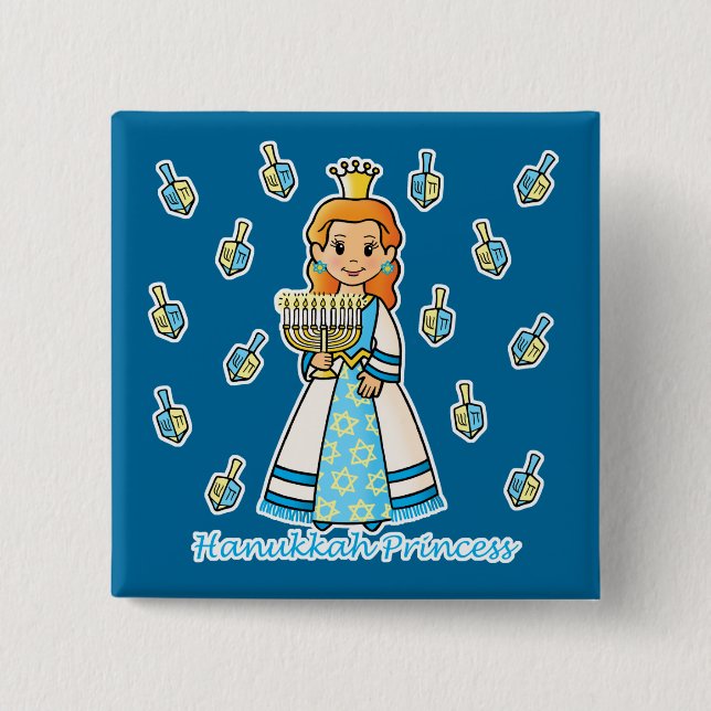Hanukkah Princess Pinback Button (Front)