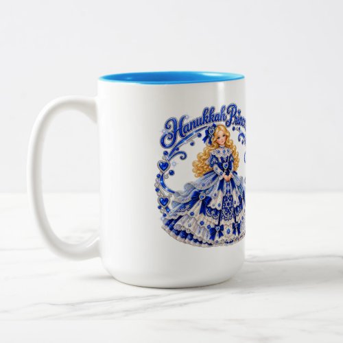 Hanukkah Princess! Warmest Blessings! Two-Tone Coffee Mug
