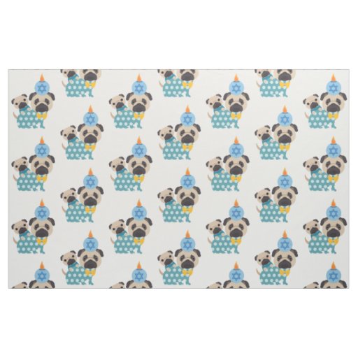 Hanukkah Pugs Fabric
