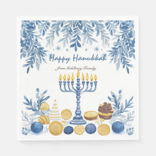 Hanukkah Radiance, watercolor Napkins