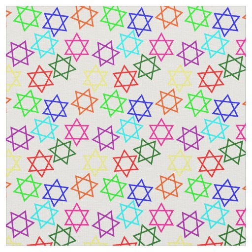 hanukkah rainbow star of david fabric