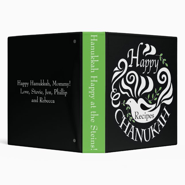 Hanukkah Recipe Binder "Chanukah Blackboard Dove" (Background)