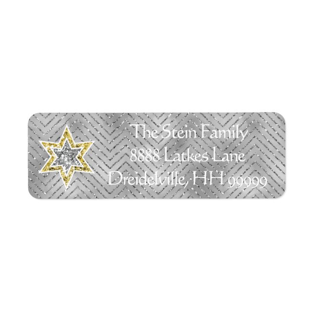 Hanukkah Return Labels "Elegant Menorah" (Front)