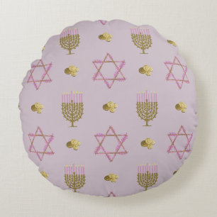 Hanukkah  round pillow
