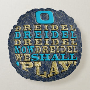 Hanukkah Round Pillow "O Dreidel Dreidel Dreidel"