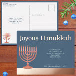 Hanukkah Rustic Menorah Greeting Or Invitation<br><div class="desc">These personalized Hanukkah postcards are fully customizable so you can edit them into holiday greetings or party invitations. With five text templates to personalize and real foil accents, the design of these Chanukah postcards is ready to be made your own. A large border of solid real foil printing at the...</div>