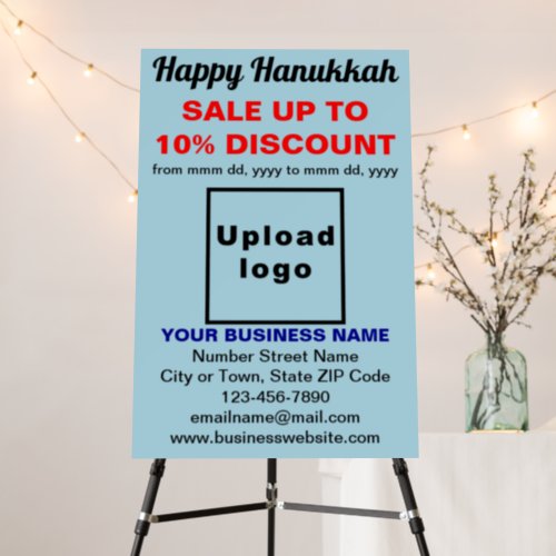 Hanukkah Sale Business Light Blue Foam Board