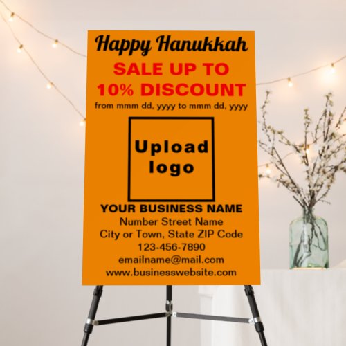 Hanukkah Sale Business Orange Color Foam Board
