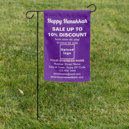 Hanukkah Sale on Purple Single_Sided Print Garden Flag