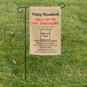 Hanukkah Sale on Single-Sided Print Light Brown Garden Flag