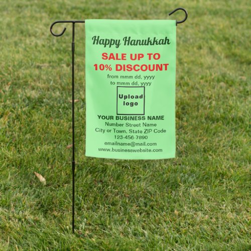 Hanukkah Sale on Single_Sided Print Light Green Garden Flag