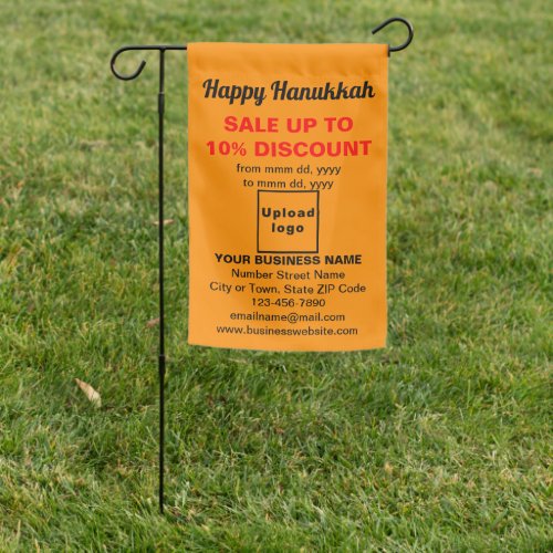 Hanukkah Sale on Single_Sided Print Orange Color Garden Flag