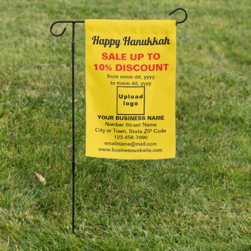 Hanukkah Sale on Single_Sided Print Yellow Garden Flag