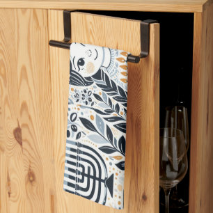 Hanukkah Sameach Glow Kitchen Towels: Infuse Your Kitchen Towel