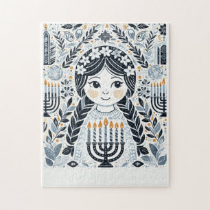 Hanukkah Sameach Glow Puzzle: Piece Together Festi Jigsaw Puzzle