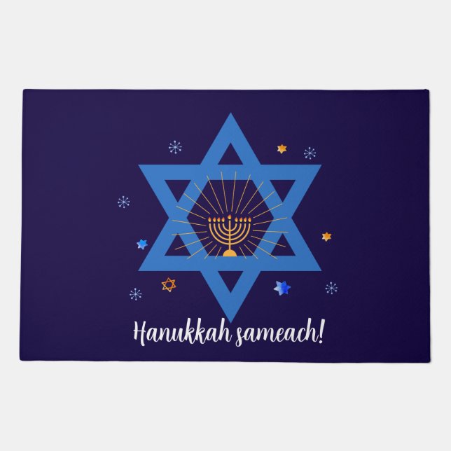 Hanukkah sameach! Happy Hanukkah  Doormat (Front)
