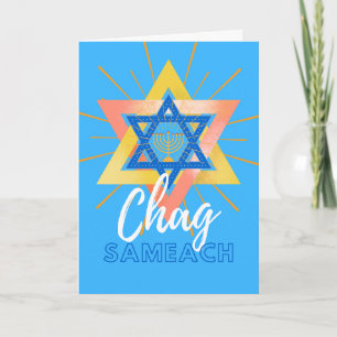Hanukkah Sameach Menorah Star of David Card