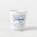 Hanukkah Sameach | Simple Elegant Hanukkah family Latte Mug<br><div class="desc">Hanukkah Sameach | Simple Elegant Hanukkah family</div>