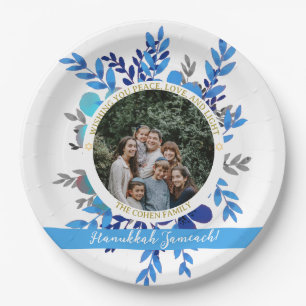 Hanukkah Sameach Simple Hanukkah family photo Paper Plates