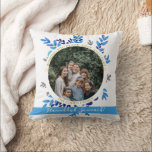 Hanukkah Sameach | Simple Hanukkah family photo Throw Pillow<br><div class="desc">Hanukkah Sameach | Simple Hanukkah family photo</div>
