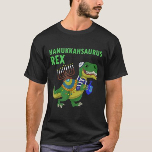 Hanukkah Saurus Rex Funny T Rex Dinosaur Hanukkah  T_Shirt