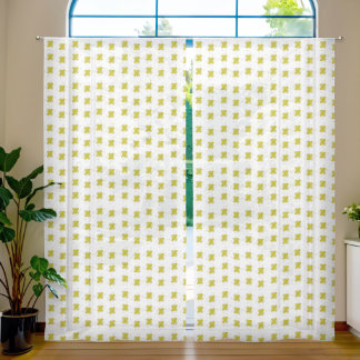 Hanukkah seagull with dreidel and gelt sheer curtains