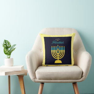 Hanukkah Shabbat Art Throw Pillow