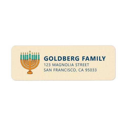 Hanukkah  Simple and Modern Candle Greeting Label