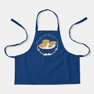 Hanukkah Smiling Latkes Blue White Holiday Apron
