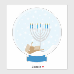 Hanukkah Snow Globe Sticker